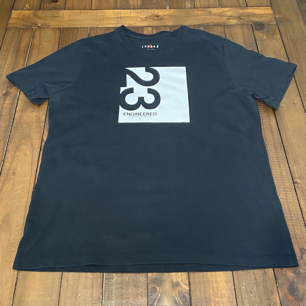 Jordan 23 Engineered For Flight Mens XL Black Graphic T-Shirt‎ Short Sleeve Tee